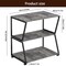 3-Tier Industrial Side Table, Rustic Grey Wood and Black Metal End Table
